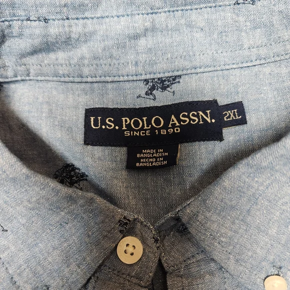 U.S. Polo Assn. Light Blue Casual Shirt with Navy Accents - Picture 3 of 9